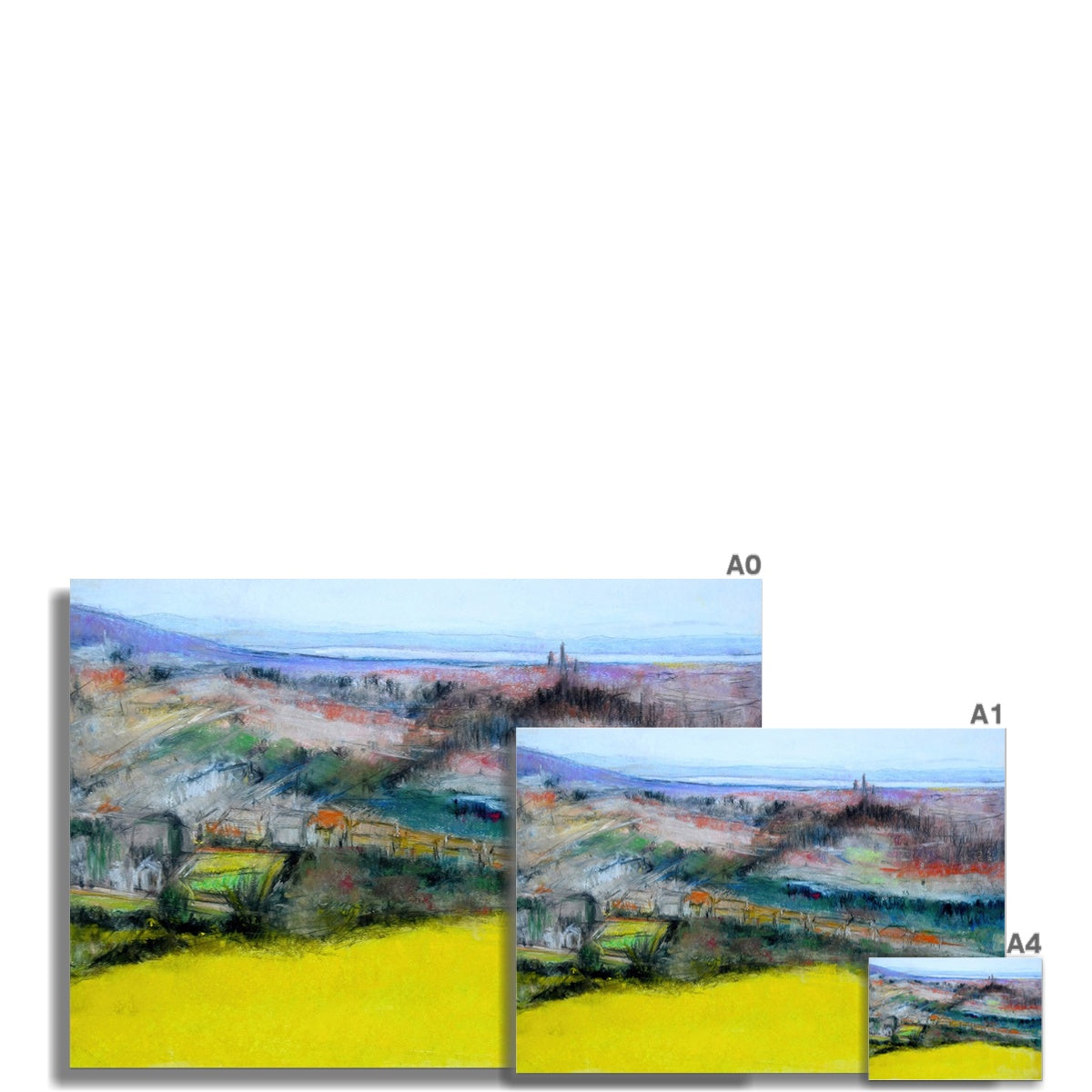 Looking across Edinburgh towards the Firth Forth Scotland Art Print - Milla Crann