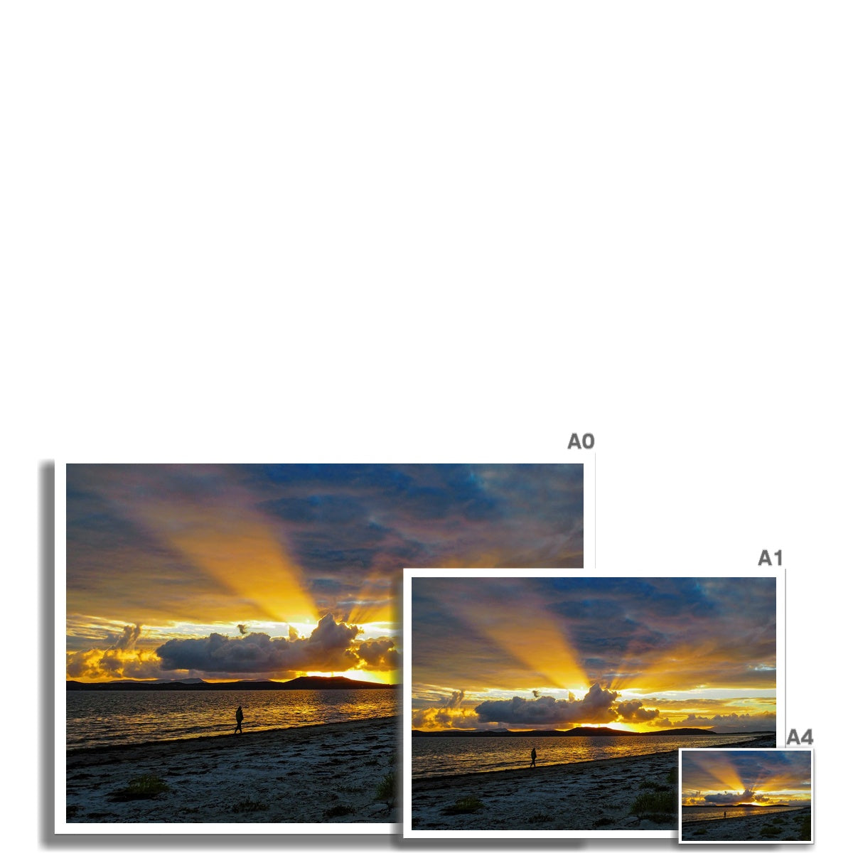 Sun setting over Jura Scotland Art Print - Stephen Henry