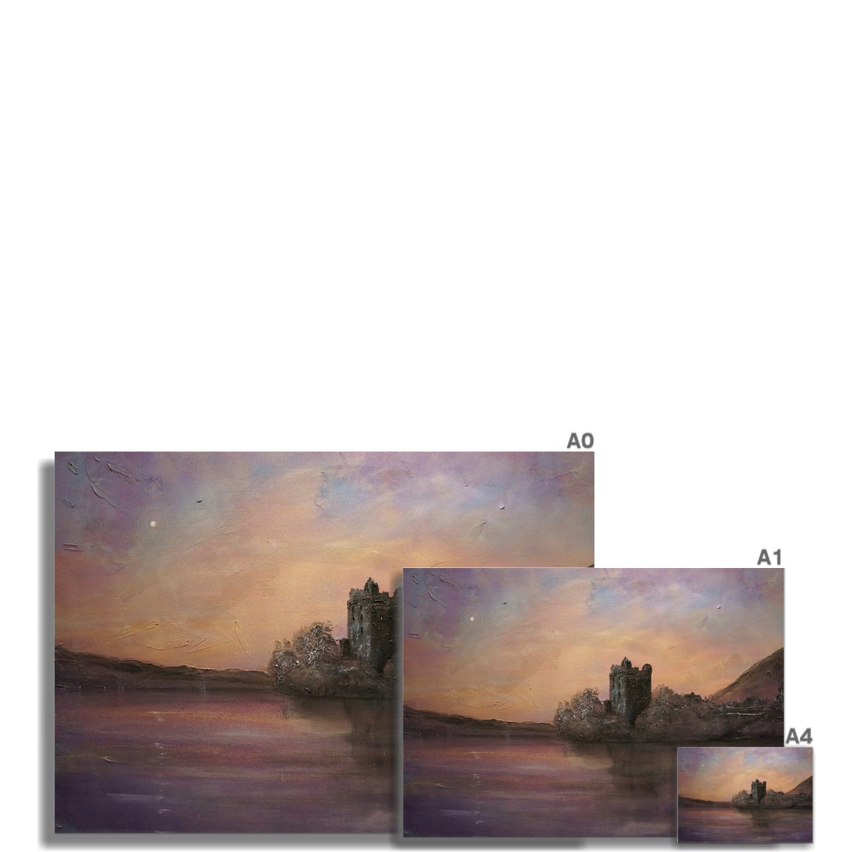 Urquhart Castle Moonlight Scotland Art Print - Kevin Hunter