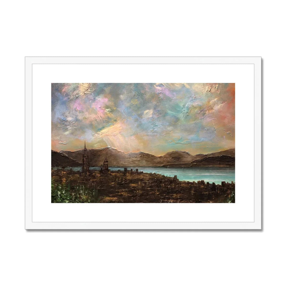 Angels Fingers Over Greenock Framed & Mounted Print - Kevin Hunter