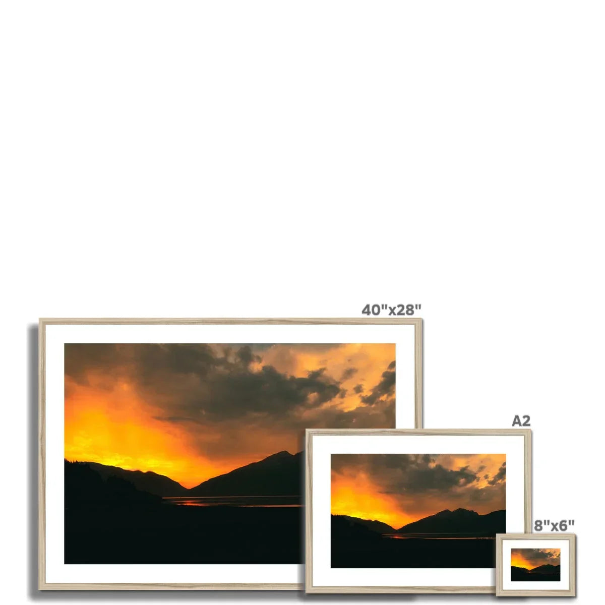 Deep Loch Leven Sunset Framed & Mounted Print - Kevin Hunter