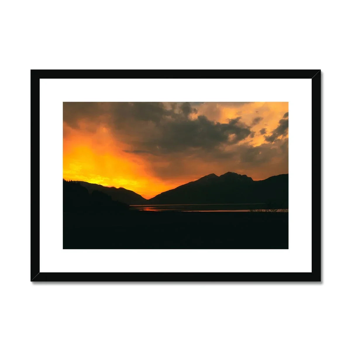 Deep Loch Leven Sunset Framed & Mounted Print - Kevin Hunter