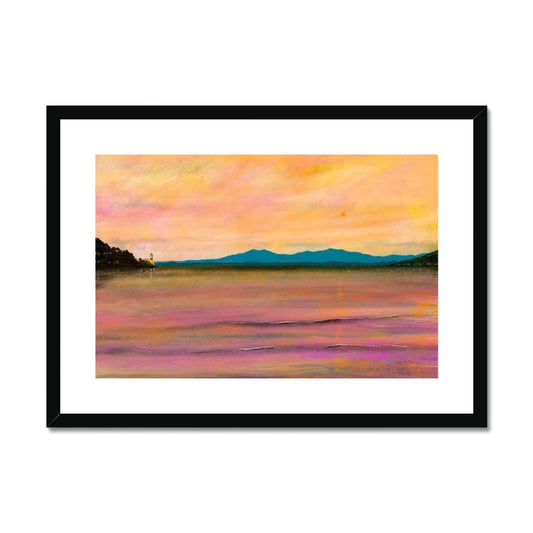Dusk Over Arran & The Cloch Framed Mounted Print - Kevin Hunter