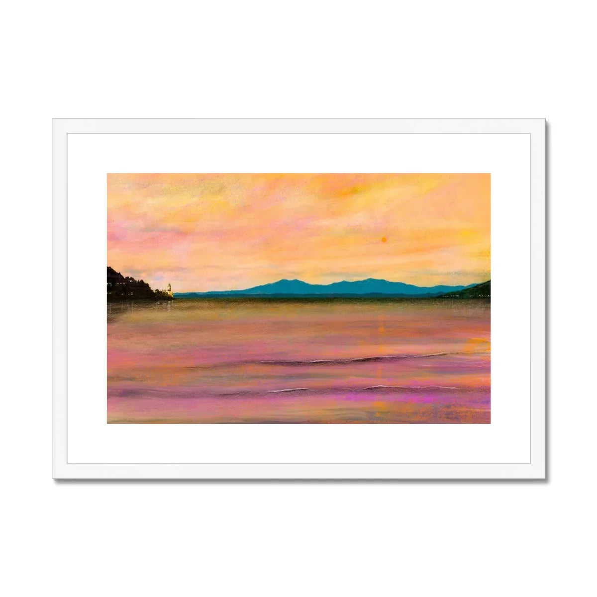 Dusk Over Arran & The Cloch Framed Mounted Print - Kevin Hunter