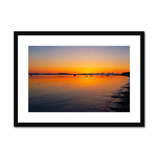 Gigha & Jura Sunset Framed Mounted Print - Kevin Hunter