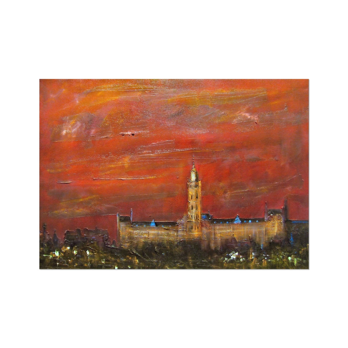 Glasgow University Dusk Scotland Art Print - Kevin Hunter