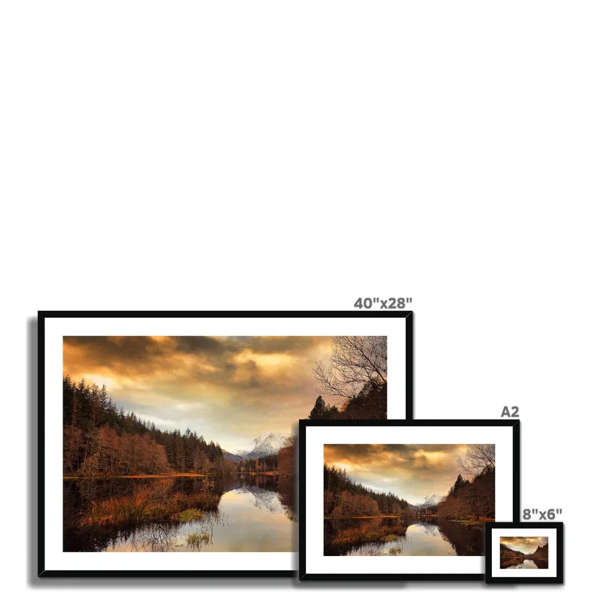 Glencoe Lochan Dusk Framed & Mounted Print - Kevin Hunter