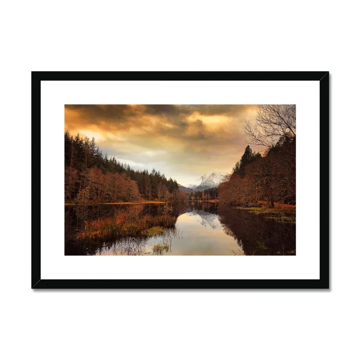 Glencoe Lochan Dusk Framed & Mounted Print - Kevin Hunter