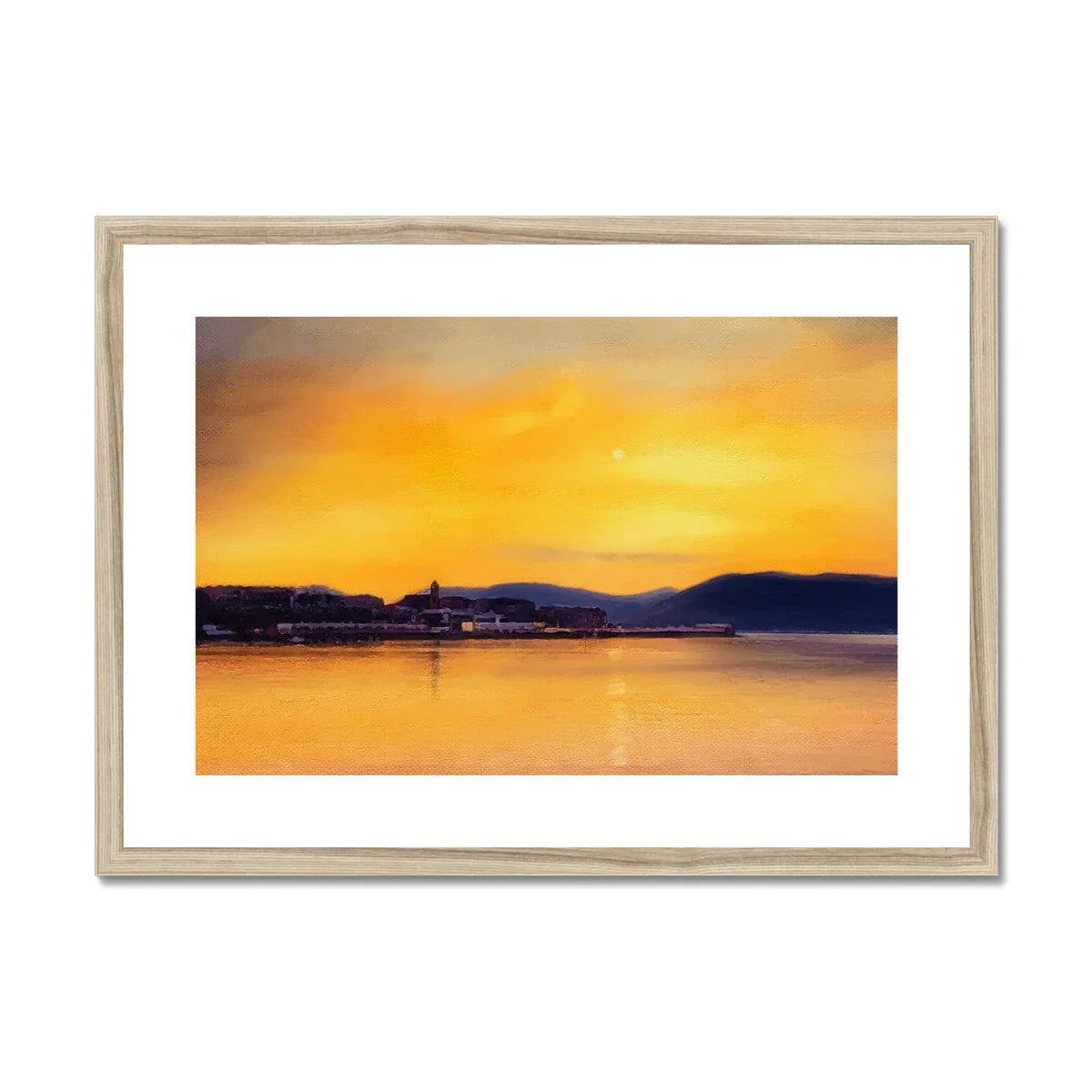 Gourock Sunset From Cardwell Bay Framed & Mounted Print - Kevin Hunter