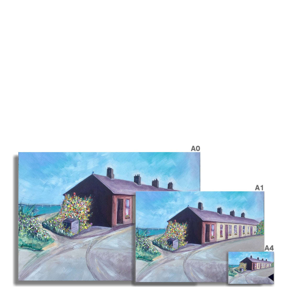 Harbour Cottages Troon Scotland Art Print - Milla Crann