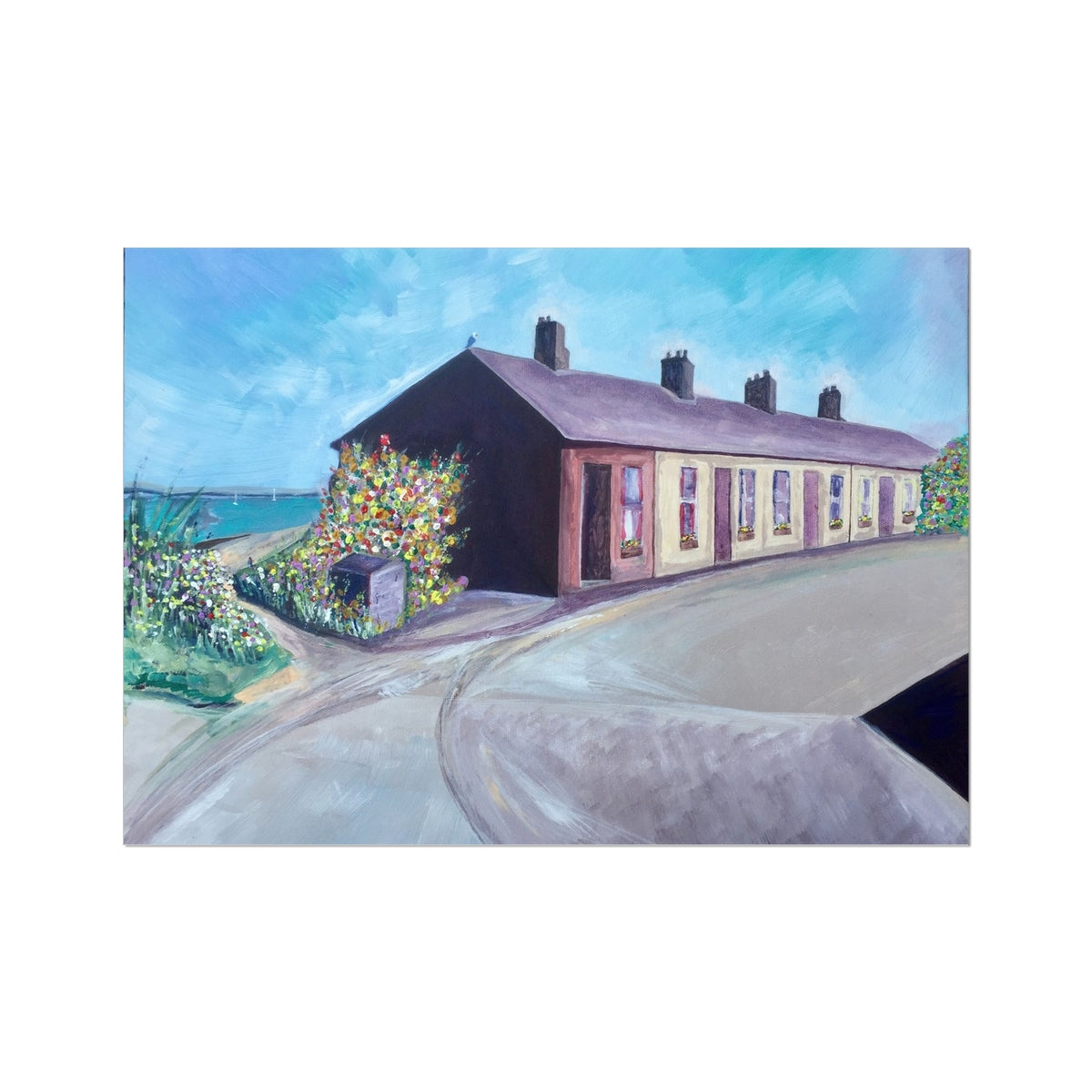 Harbour Cottages Troon Scotland Art Print - Milla Crann