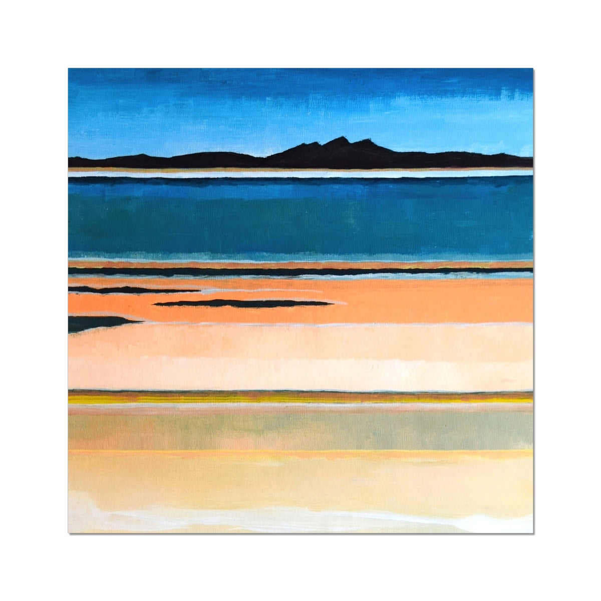Isle of Arran from Barassie Troon Scotland Art Print - Milla Crann