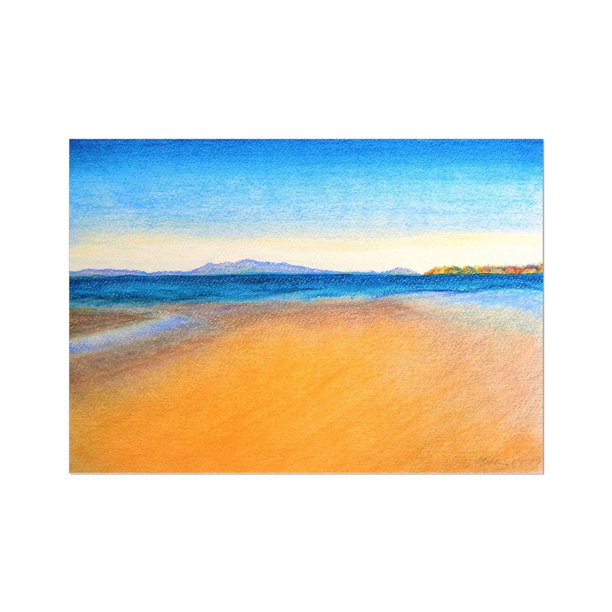 Isle of Arran from Troon Scotland Art Print - Milla Crann