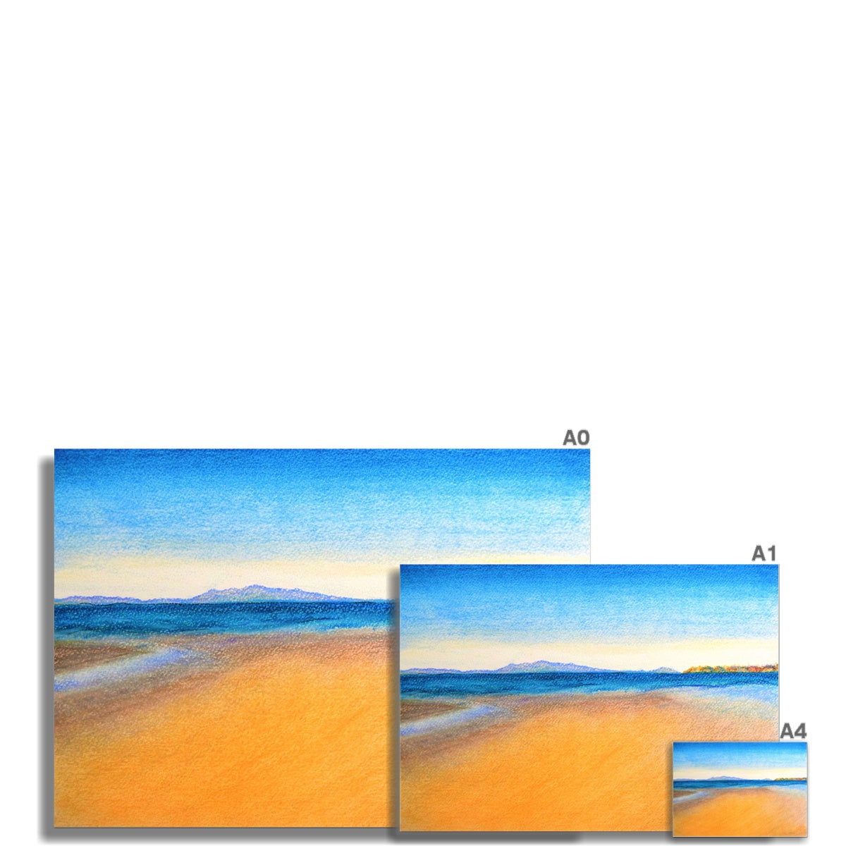 Isle of Arran from Troon Scotland Art Print - Milla Crann