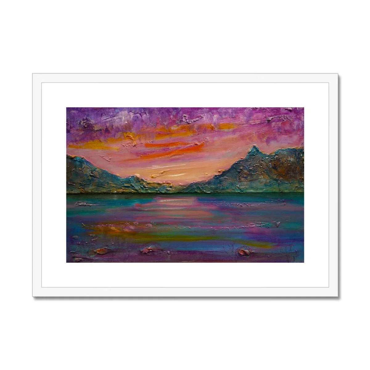 Loch Leven Sunset Framed & Mounted Print - Kevin Hunter