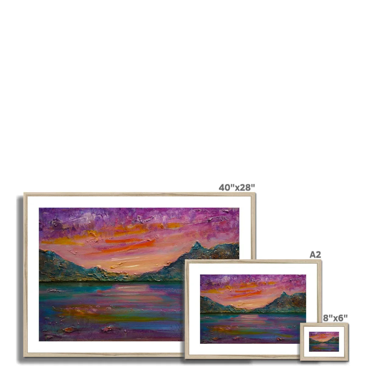 Loch Leven Sunset Framed & Mounted Print - Kevin Hunter