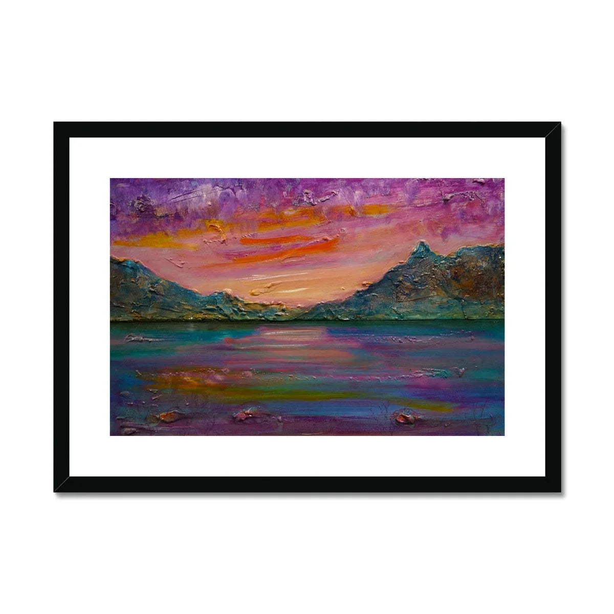 Loch Leven Sunset Framed & Mounted Print - Kevin Hunter