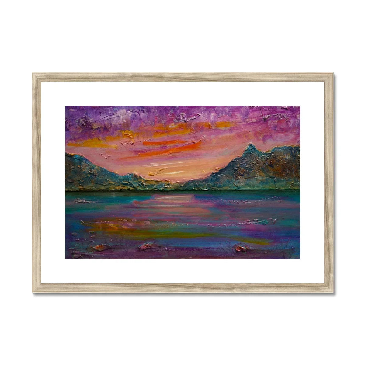 Loch Leven Sunset Framed & Mounted Print - Kevin Hunter