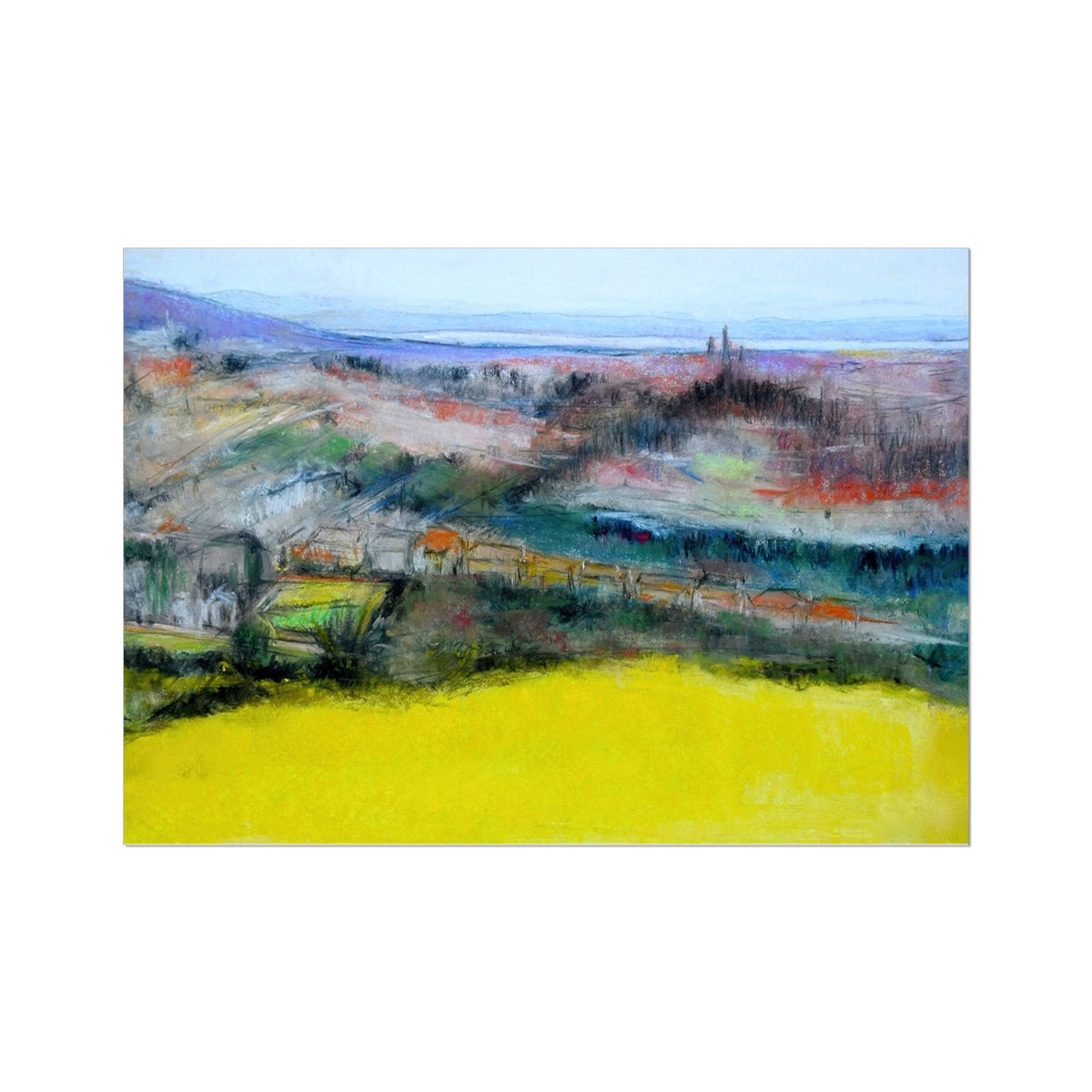 Looking across Edinburgh towards the Firth Forth Scotland Art Print - Milla Crann