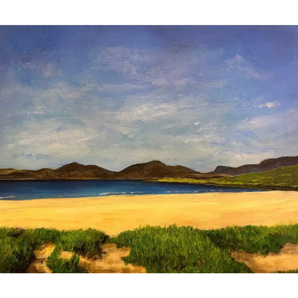 Luskentyre Beach Harris Original Painting - Kevin Hunter