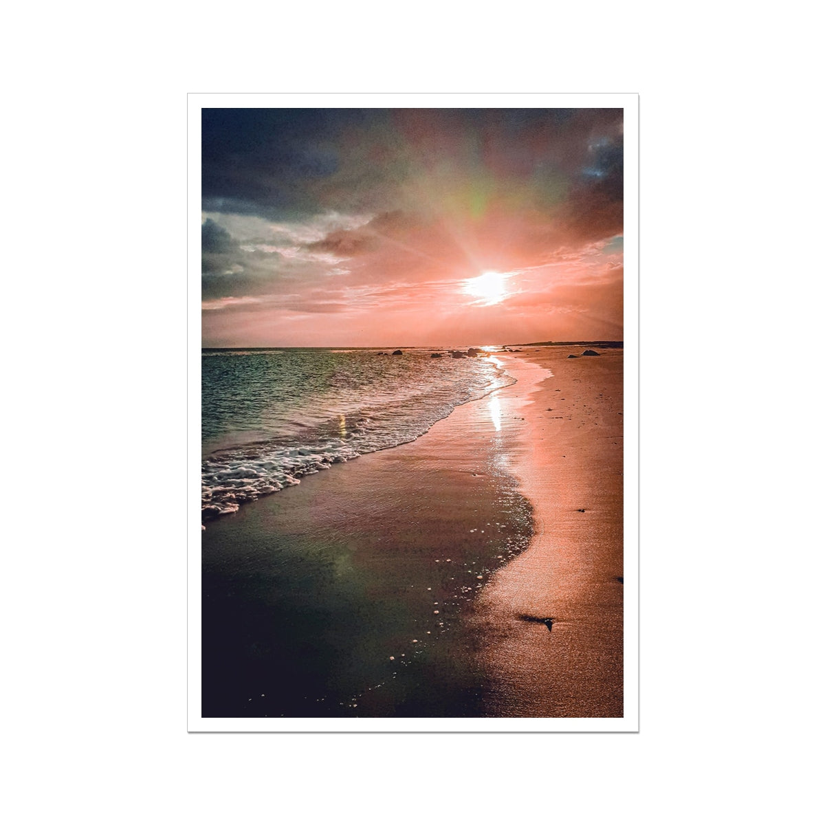 Pollachara Beach Sunset - South Uist Scotland Art Print - Stephen Henry