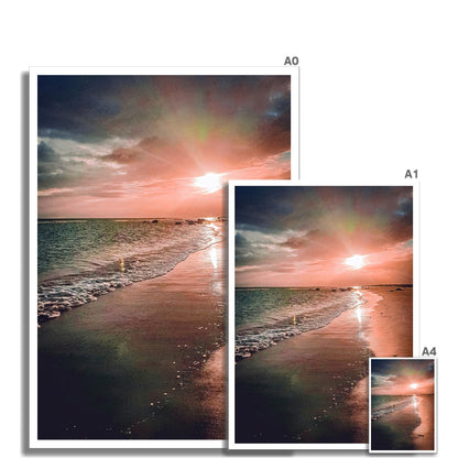 Pollachara Beach Sunset - South Uist Scotland Art Print - Stephen Henry