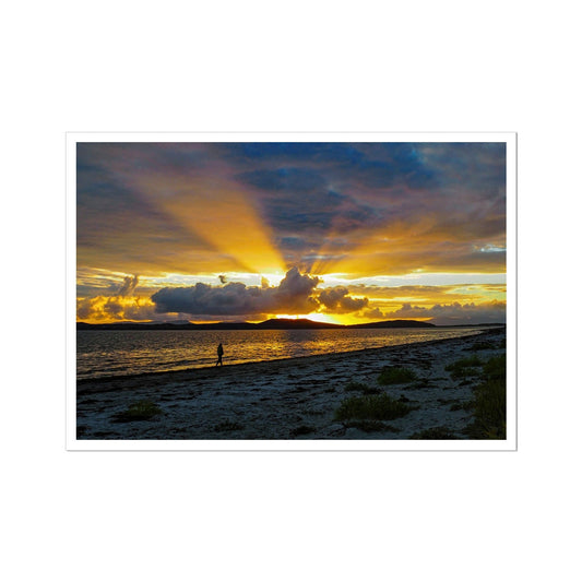 Sun setting over Jura Scotland Art Print - Stephen Henry